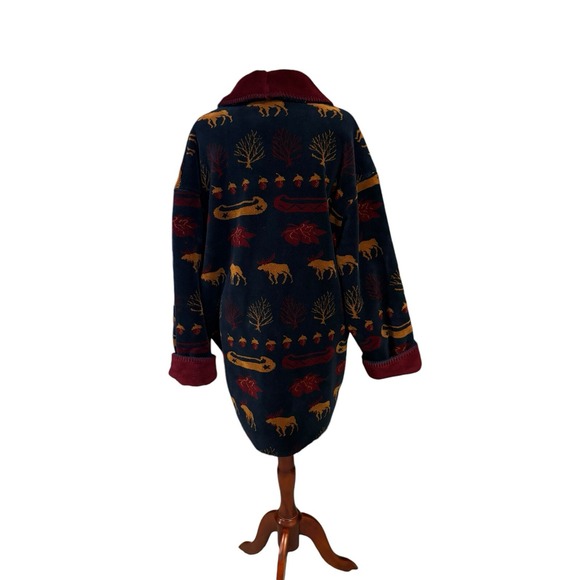 NOS Denali Fleece Jacket Cabincore Moose Canoe Outdoor Women's L USA Made NEW - Picture 3 of 14